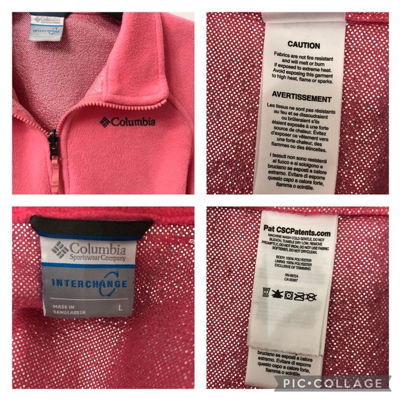 Girls Columbia Benton Springs Pink Fleece Jacket size large 14/16 long Sleeves - Picture 14 of 14